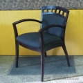 Espresso and Dark Blue Guest Side Chair